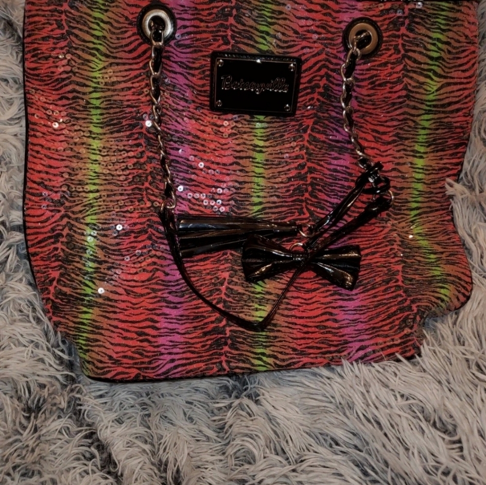 Betsey Johnson Multicolored Sequined Tote Bag